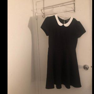 Classic Black Dress with White Collar